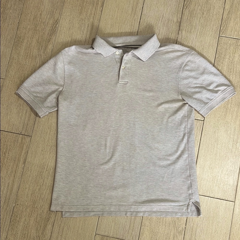 Saddlebred Perfect Polo Gray/Tan Classic Shirt Soft Knit Short Sleeve - Picture 9 of 10